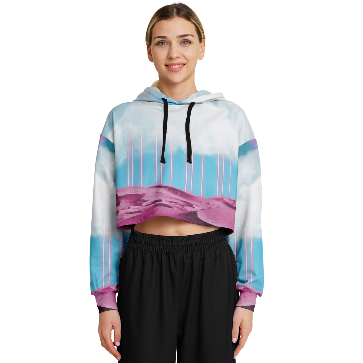Electric Desert Cropped Hoodie