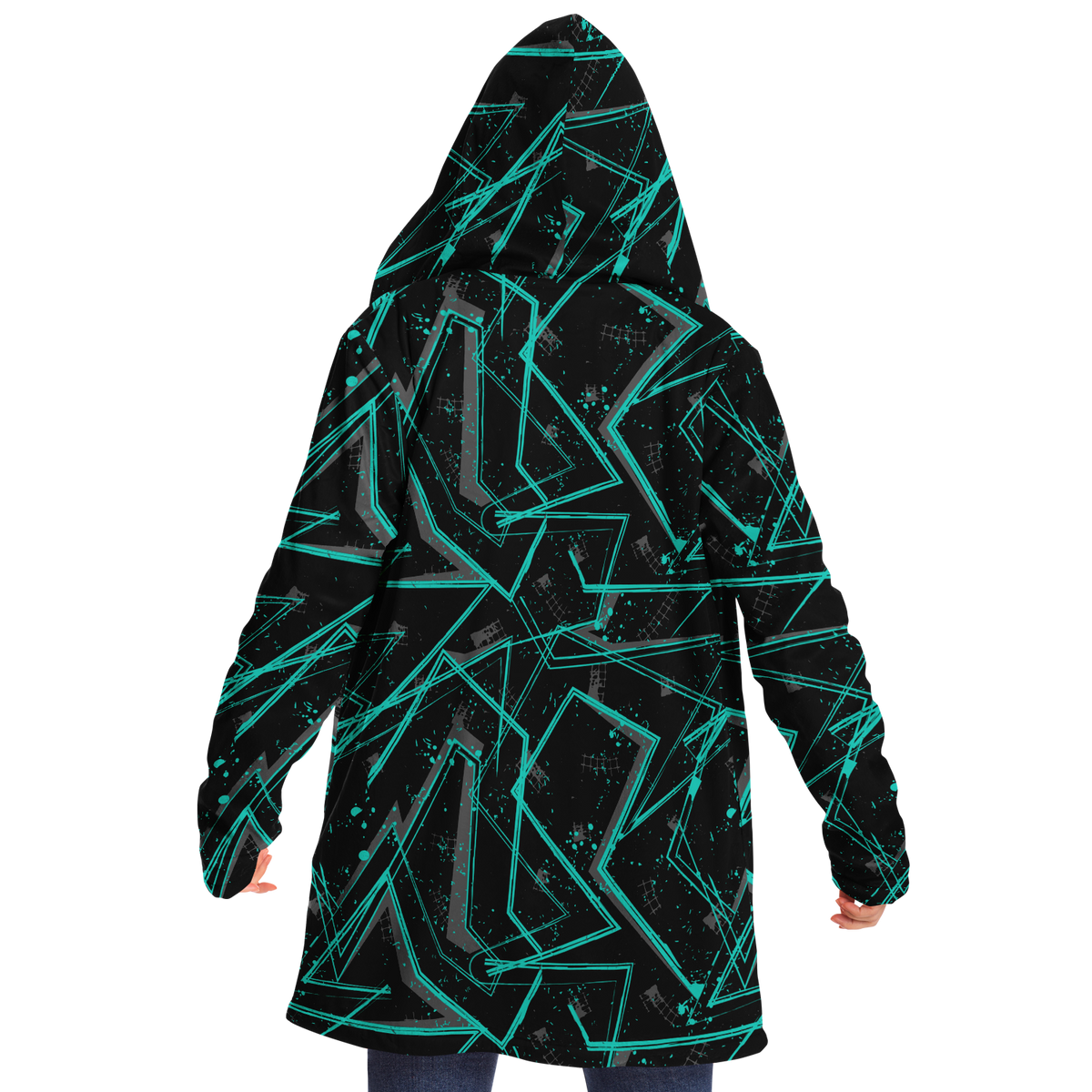 Electrostatic Cloak (Black Fur) - Festival Clothing, Rave Outfits, EDM Gear