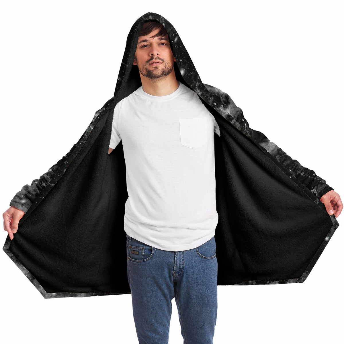Dark Matter Cloak (Black Fur) - Festival Clothing, Rave Outfits, EDM Gear