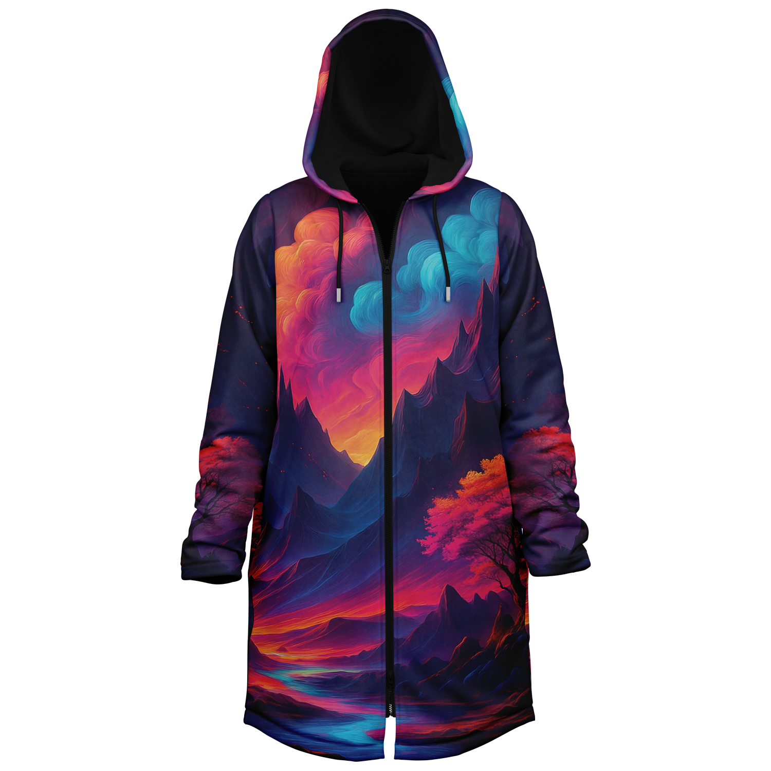 Spectral Heights Zip Up Cloak (Black Fur)