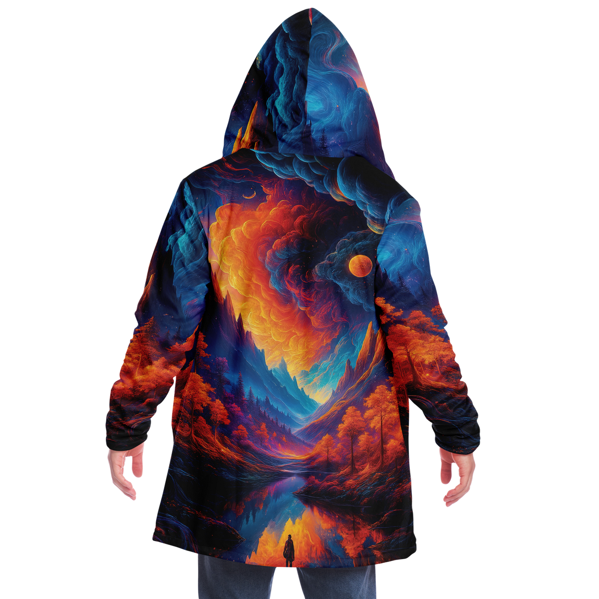 Wonderland Valley Cloak (Black Fur) - Festival Clothing, Rave Outfits, EDM Gear