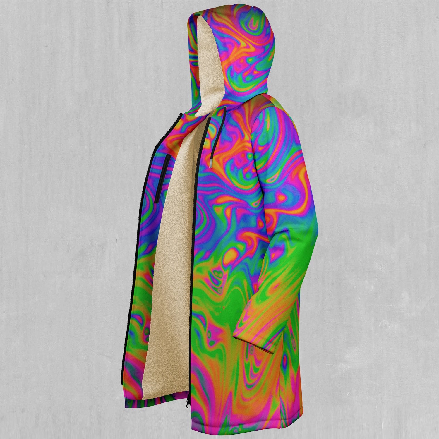 Acid Pool Zip Up Cloak (White Fur)