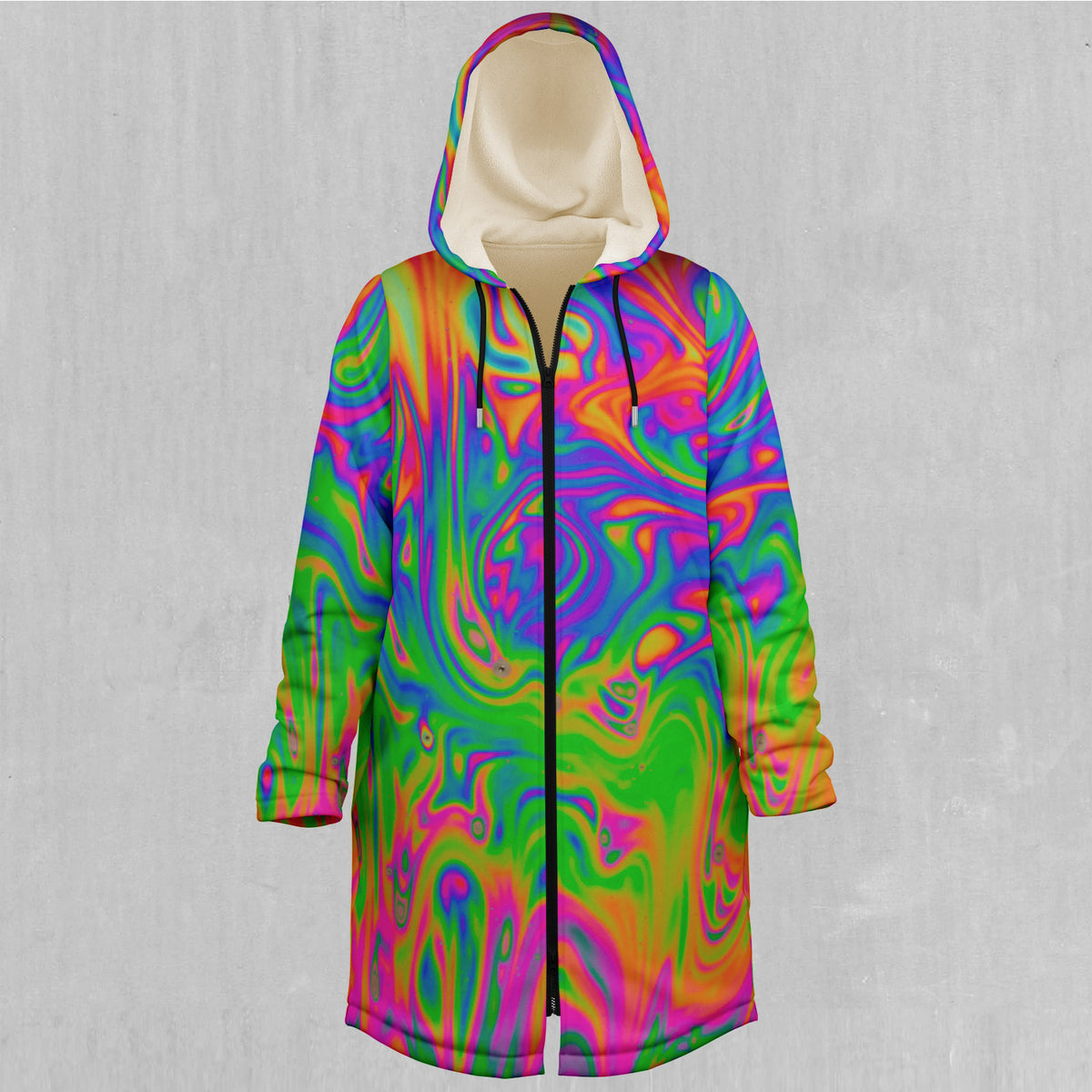 Acid Pool Zip Up Cloak (White Fur)