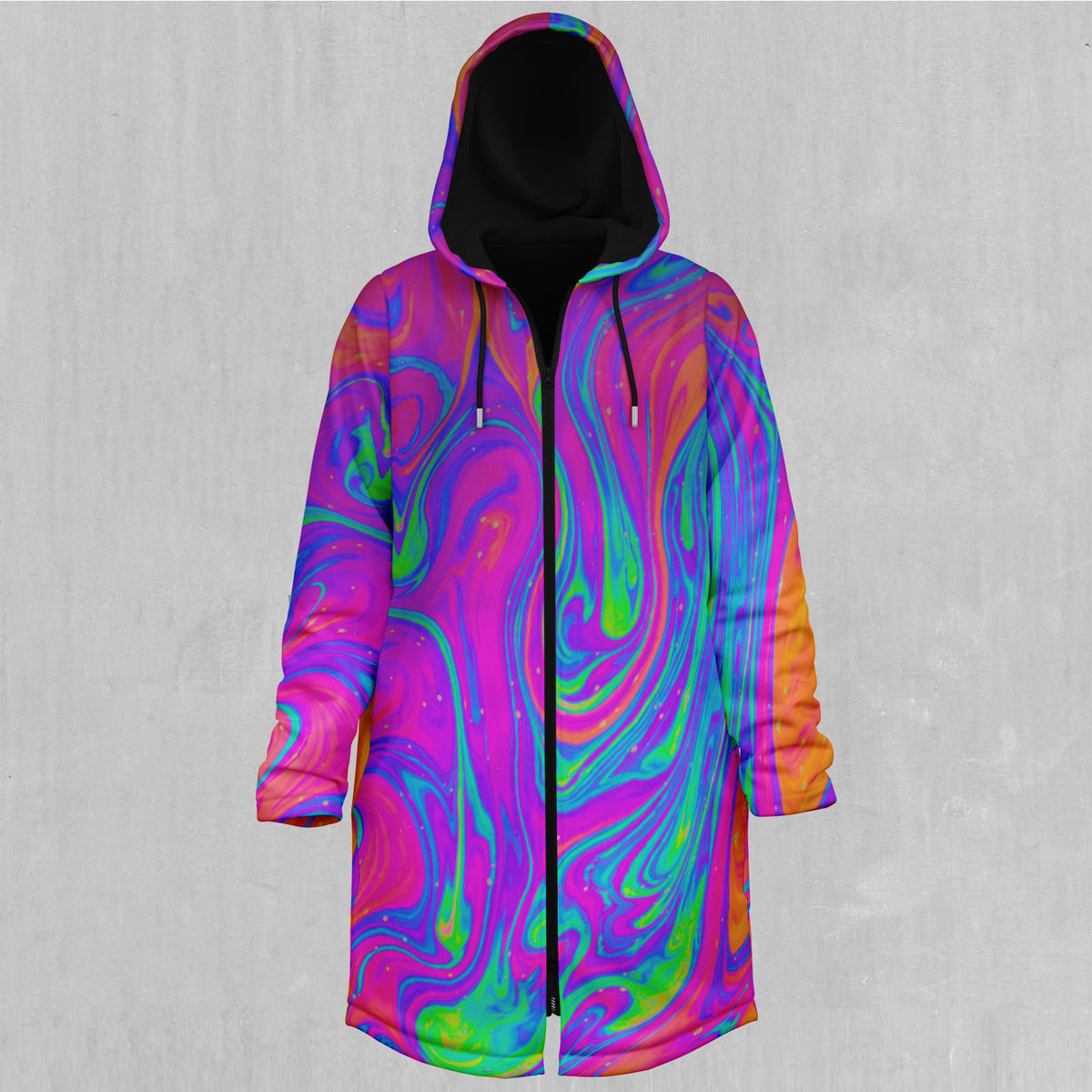 Acidic Drip Zip Up Cloak (Black Fur)