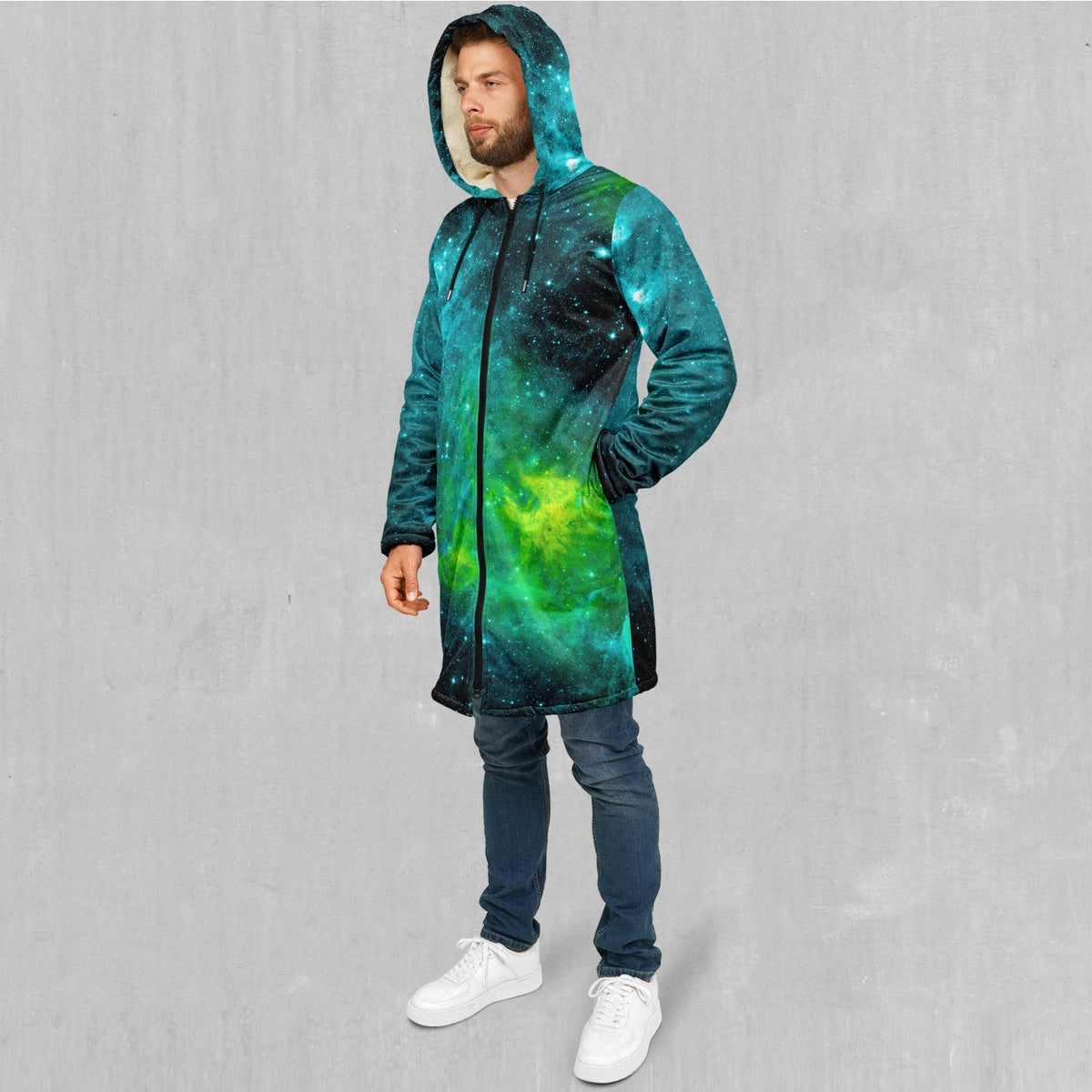 Acidic Realm Zip Up Cloak (White Fur)