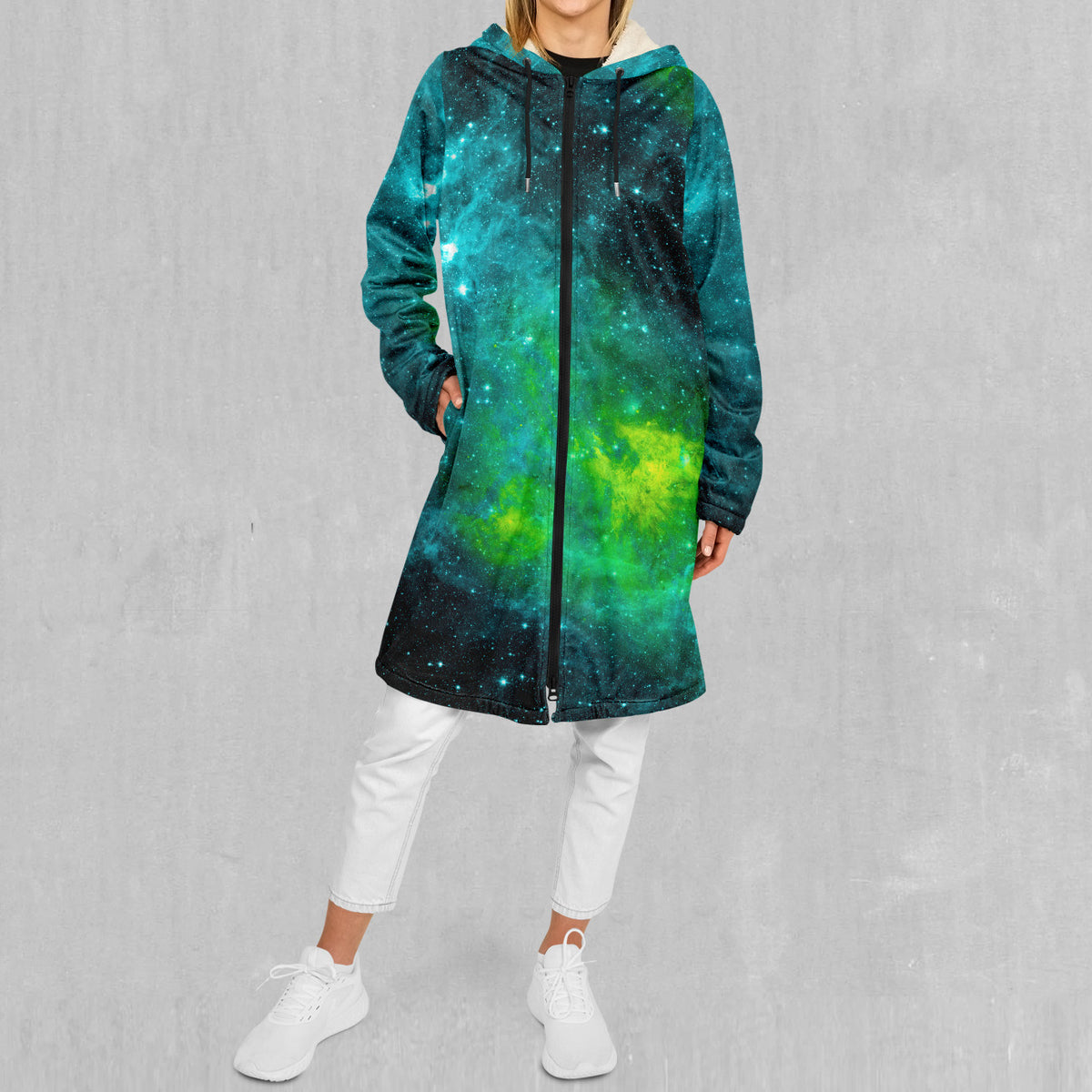 Acidic Realm Zip Up Cloak (White Fur)