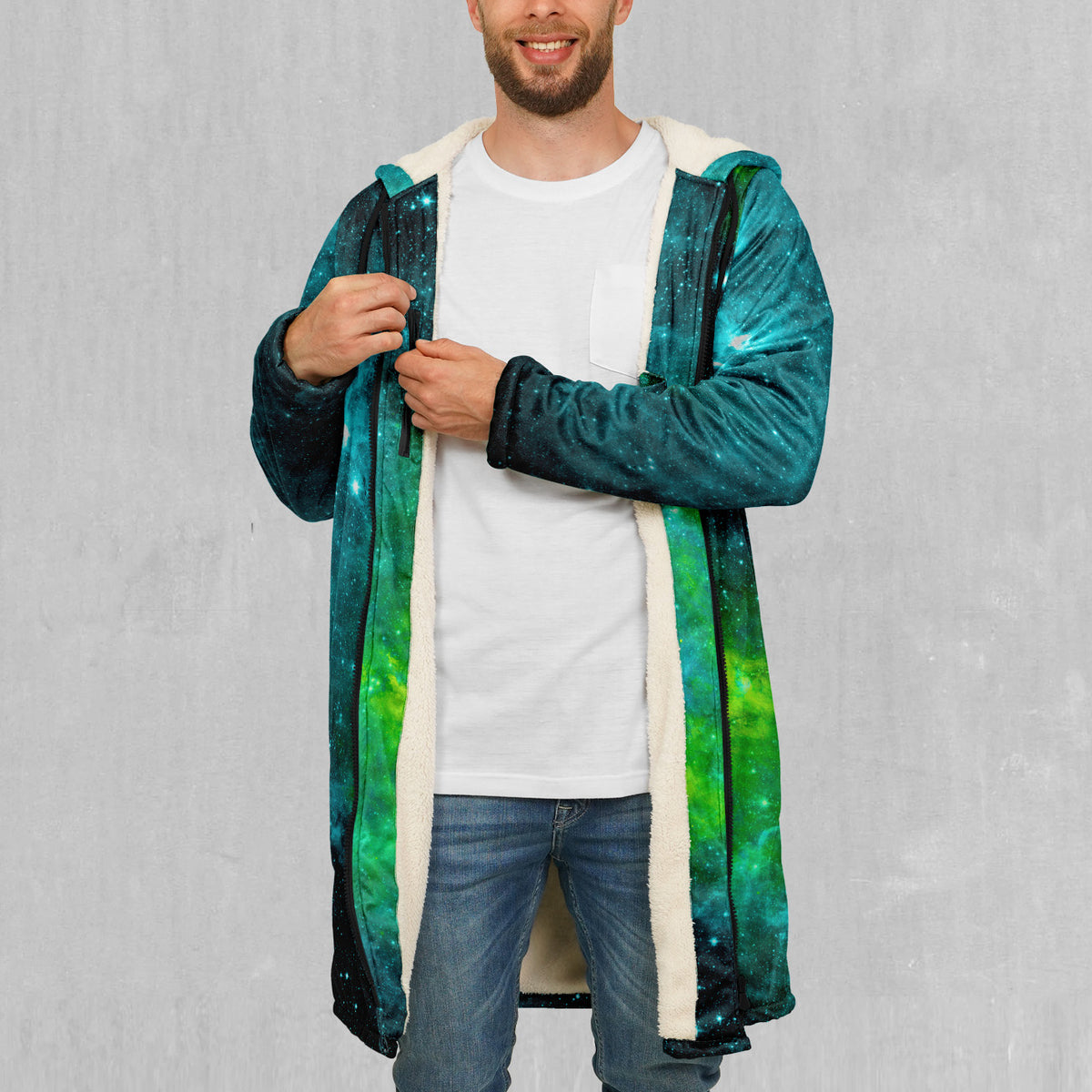 Acidic Realm Zip Up Cloak (White Fur)
