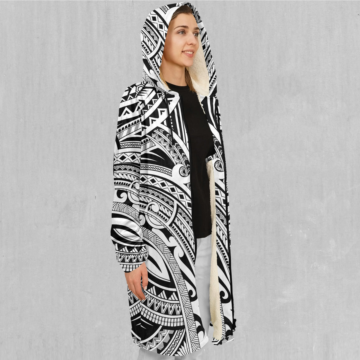 Ancient Tribe Zip Up Cloak (White Fur)
