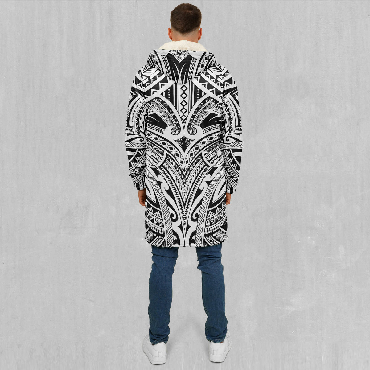 Ancient Tribe Zip Up Cloak (White Fur)