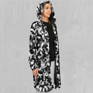 Arctic Camo Zip Up Cloak (Black Fur)