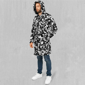 Arctic Camo Zip Up Cloak (Black Fur)