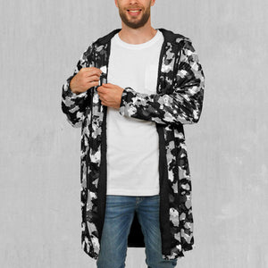 Arctic Camo Zip Up Cloak (Black Fur)