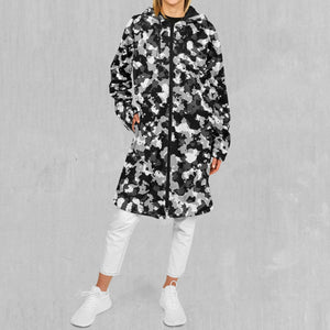 Arctic Camo Zip Up Cloak (Black Fur)