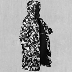 Arctic Camo Zip Up Cloak (Black Fur)