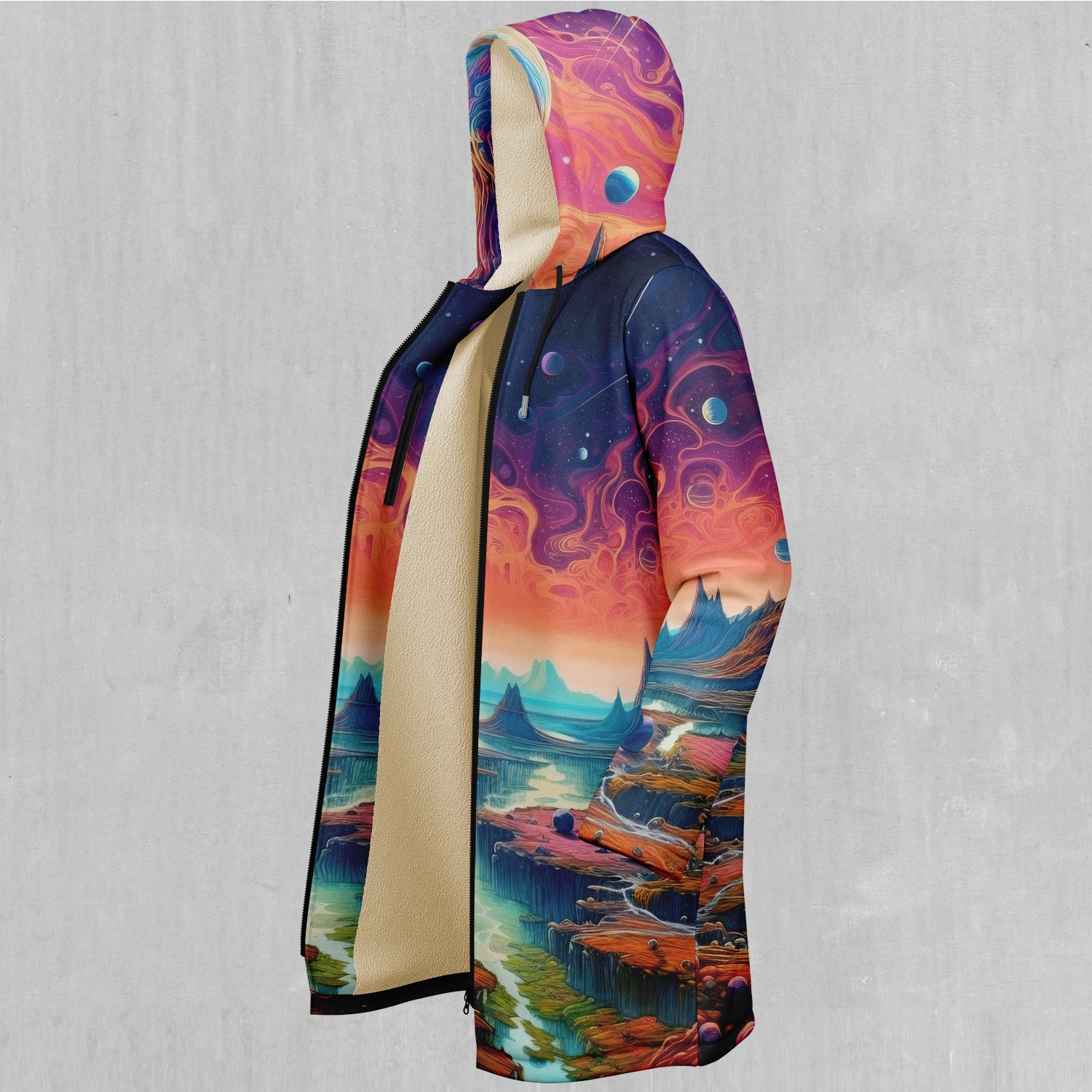 Astral Odyssey Zip Up Cloak (White Fur)