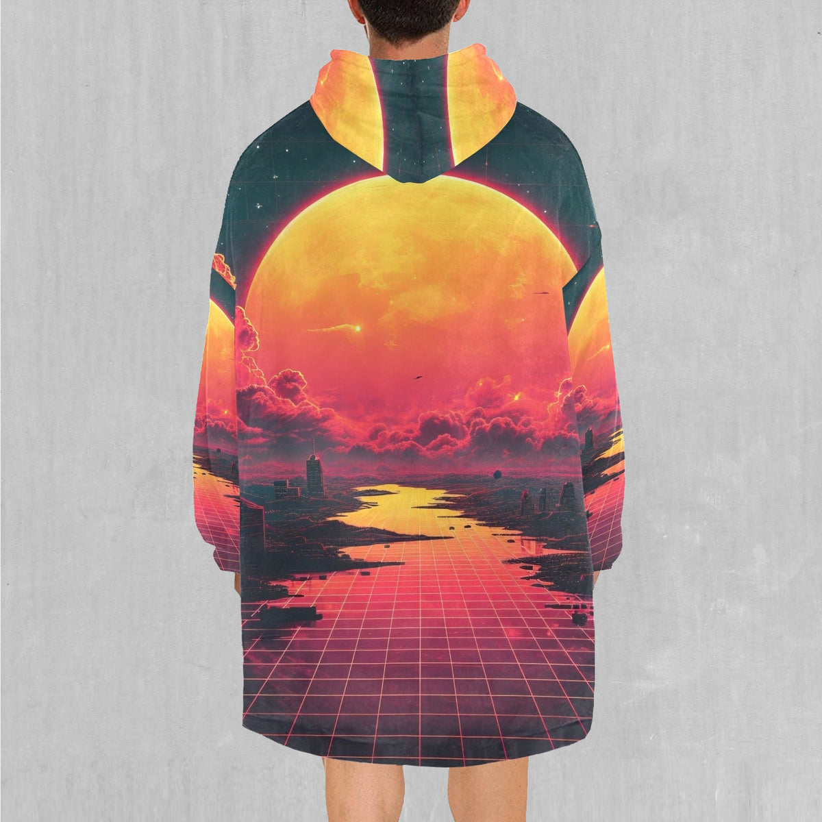 Cyber Skyline Blanket Hoodie