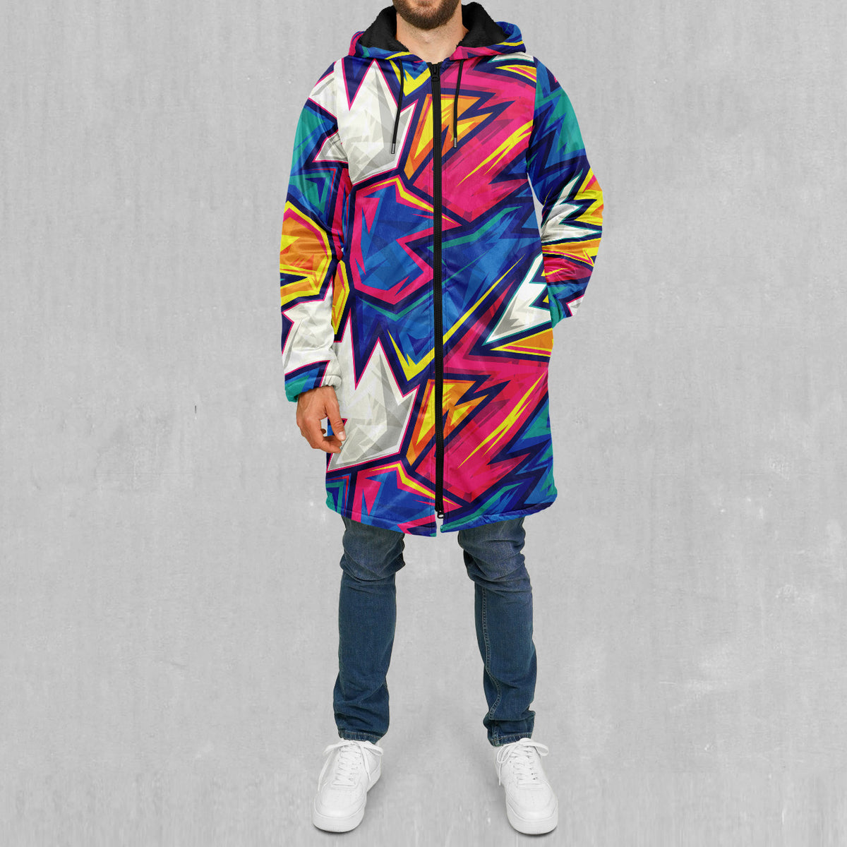 Blitz Zip Up Cloak (Black Fur)