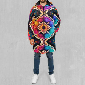 Blossoming Spectrum Zip Up Cloak (Black Fur)