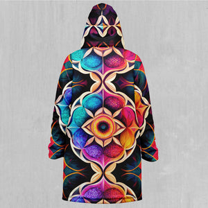 Blossoming Spectrum Zip Up Cloak (Black Fur)