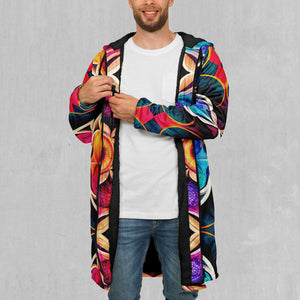 Blossoming Spectrum Zip Up Cloak (Black Fur)