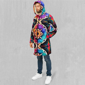 Blossoming Spectrum Zip Up Cloak (White Fur)