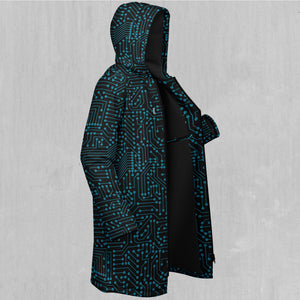 Blue Cybernetic Zip Up Cloak (Black Fur)