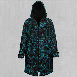 Blue Cybernetic Zip Up Cloak (Black Fur)