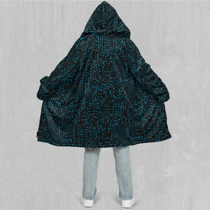 Blue Cybernetic Zip Up Cloak (Black Fur)