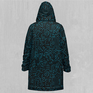 Blue Cybernetic Zip Up Cloak (Black Fur)