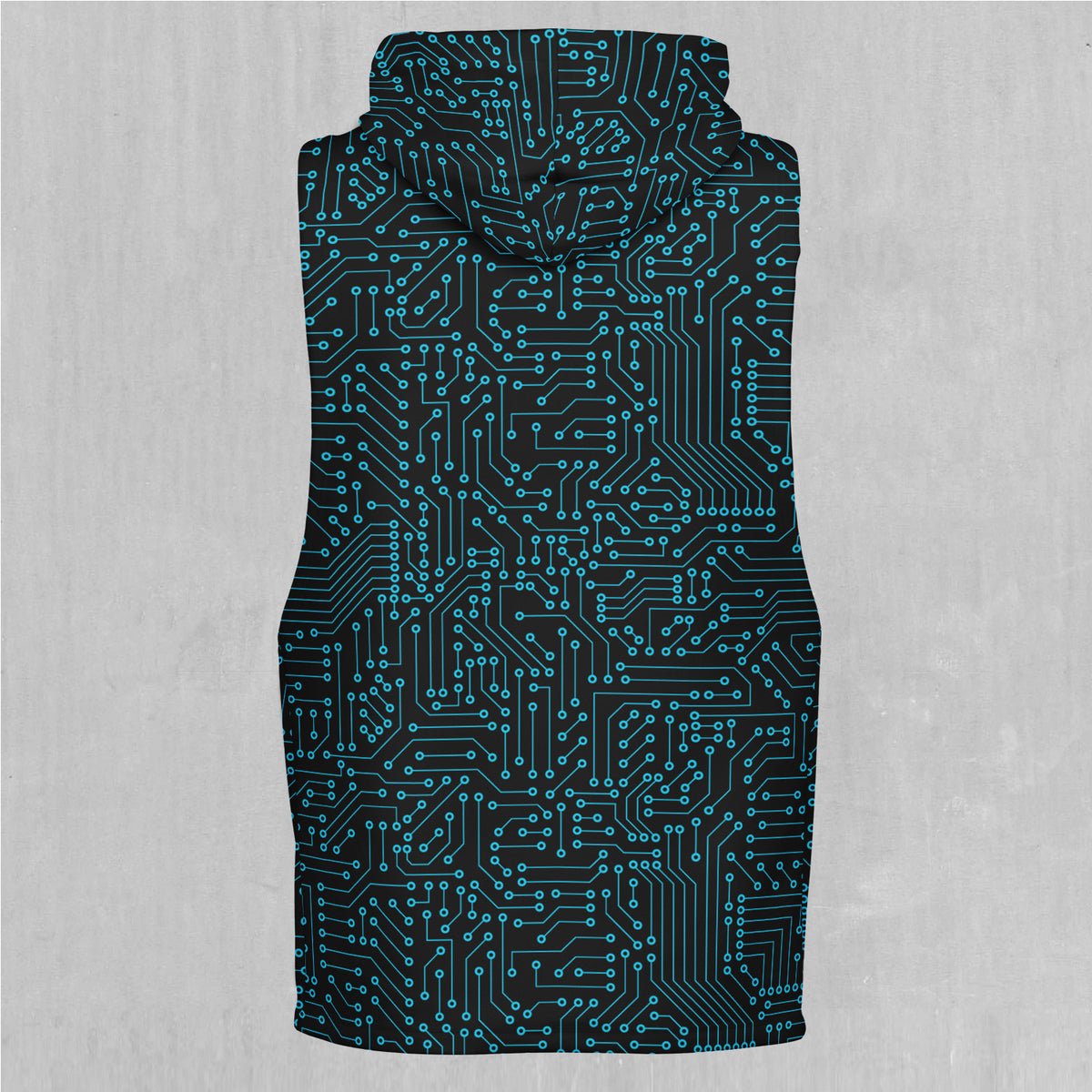 Blue Cybernetic Sleeveless Hoodie