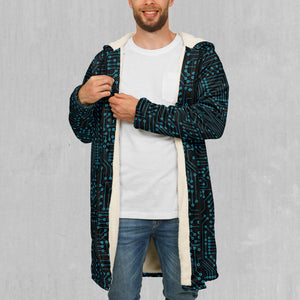 Blue Cybernetic Zip Up Cloak (White Fur)