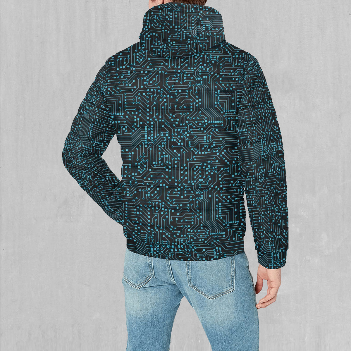 Blue Cybernetic Puffer Jacket