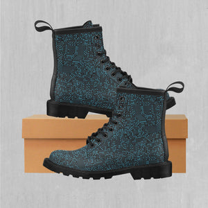 Blue Cybernetic Women's Lace Up Boots