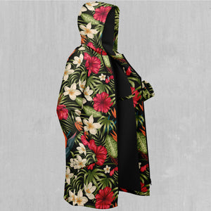 Botanical Zip Up Cloak (Black Fur)