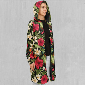 Botanical Zip Up Cloak (Black Fur)