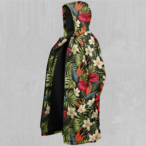 Botanical Zip Up Cloak (Black Fur)