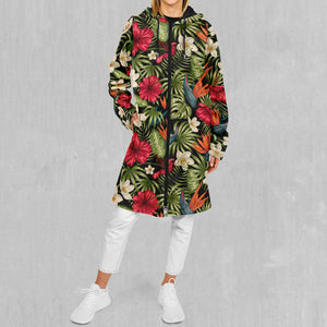 Botanical Zip Up Cloak (Black Fur)