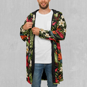 Botanical Zip Up Cloak (Black Fur)