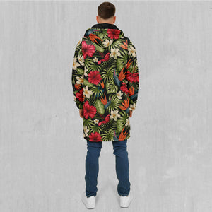 Botanical Zip Up Cloak (Black Fur)