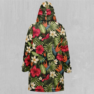 Botanical Zip Up Cloak (Black Fur)