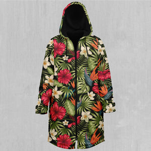 Botanical Zip Up Cloak (Black Fur)