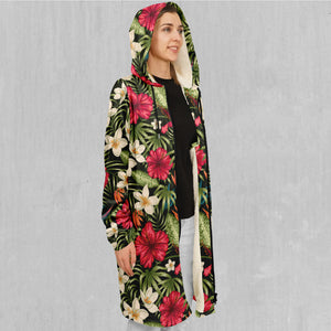 Botanical Zip Up Cloak (White Fur)