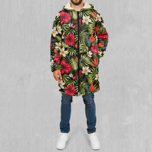 Botanical Zip Up Cloak (White Fur)