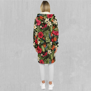 Botanical Zip Up Cloak (White Fur)