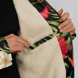 Botanical Zip Up Cloak (White Fur)