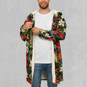 Botanical Zip Up Cloak (White Fur)