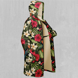 Botanical Zip Up Cloak (White Fur)