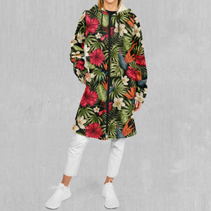 Botanical Zip Up Cloak (White Fur)