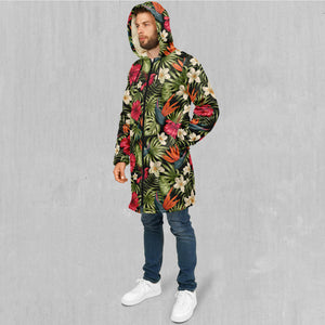 Botanical Zip Up Cloak (White Fur)