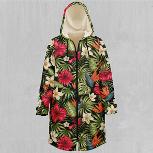 Botanical Zip Up Cloak (White Fur)